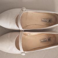 Scarpe décolletées 36 beige tacco a rocchetto