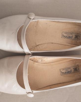 Scarpe décolletées 36 beige tacco a rocchetto