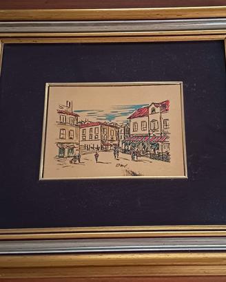 Quadro Vintage in Foglia Oro Dipinto a Mano