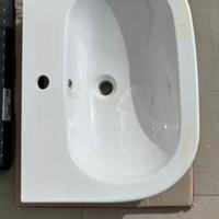Lavabo sospeso semicerchio bianco lucido