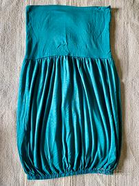 Top senza spalline color petrolio Made in Italy