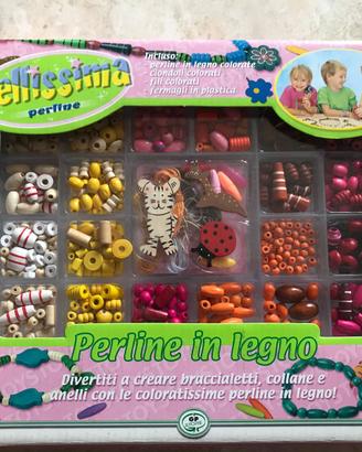Scatola di perline di legno per bracciali-collane