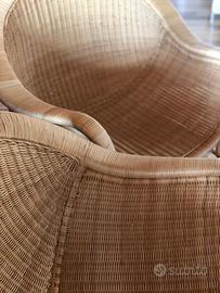 Coppia Poltrone Sika Design collez.Icons in rattan