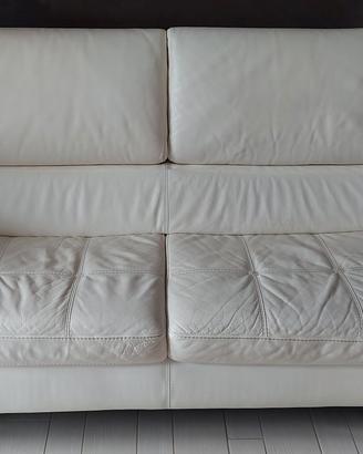 DIVANO IN PELLE BIANCO
