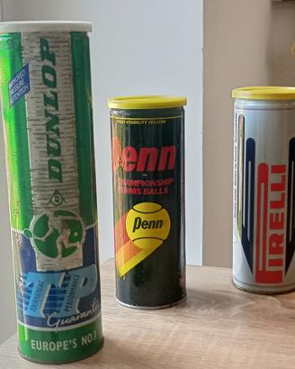 G003 Tubi palline tennis vintage Dunlop, Penn, Pir