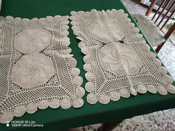 Coppia Centrini comodino bianco cm 38 x 24