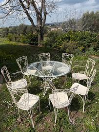 Set da giardino in ferro e vetro