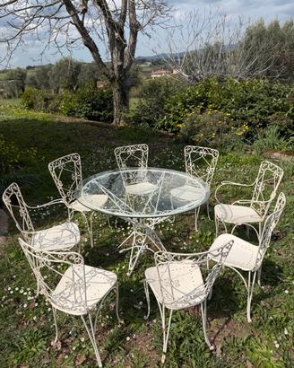 Set da giardino in ferro e vetro
