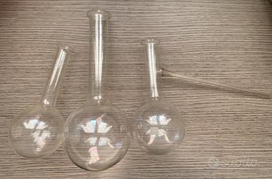 Lotto 3 ampolle da laboratorio vintage