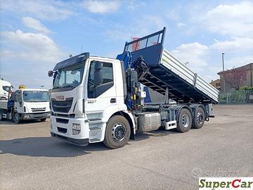 IVECO STRALIS 260S36 ribaltabile, gru e Radiocoman