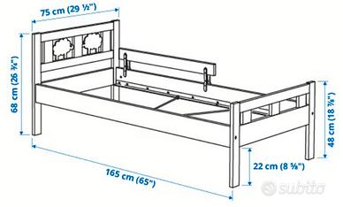 Lettini bambini, cassettiera e armadio 