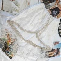 Gonna beige in pizzo e raso handmade 