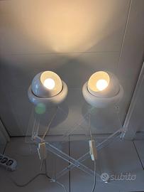 2 lampade anni 70 space age Eyeball con base