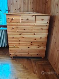 cassettiera in legno di pino