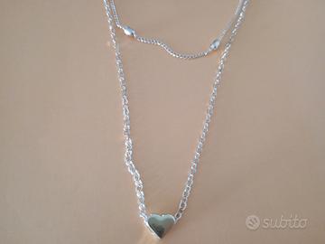 collana doppio filo cuore 