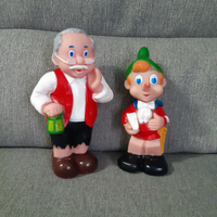 Pinocchio e Geppetto di gomma con fischietto