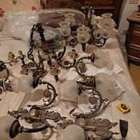 lampadari in ottone e cristallo