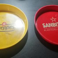 2 vassoi pubblicitari Schweppes e San Pellegrino 