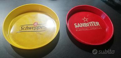 2 vassoi pubblicitari Schweppes e San Pellegrino 
