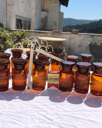 VASI VETRI DA FARMACIA ERBORISTERIA 15 PEZZI