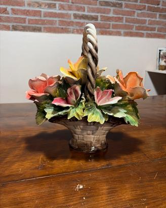 Vaso di fiori in porcellana Capodimonte