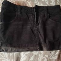 minigonna velluto grigio scuro