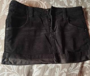 minigonna velluto grigio scuro