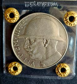 Moneta 20 Lire Italia Elmetto 1928 Argento