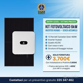 Kit Fotovoltaico 6kW + Inverter Huawei — Senza Acc