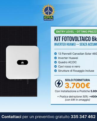 Kit Fotovoltaico 6kW + Inverter Huawei — Senza Acc