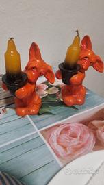 Coppia Portacandele Vintage - Terrier Scozzese Ara