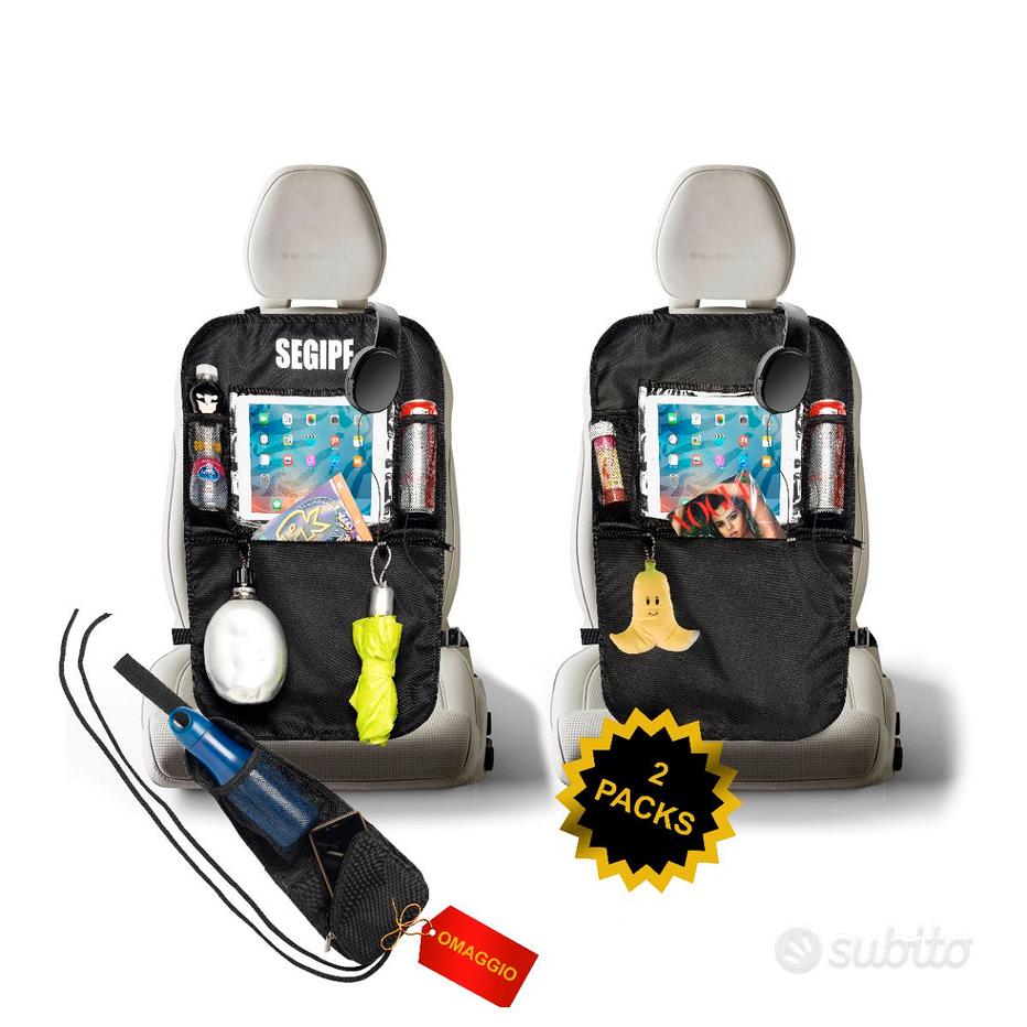 Organizer Per Sedile Auto Bambini - 2 Pezzi Nero, Protezione E Portaoggetti Per Sedile Posteriore - Foto 9