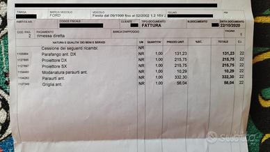 Ricambi ford fiesta originali 1999/2002 mk iv