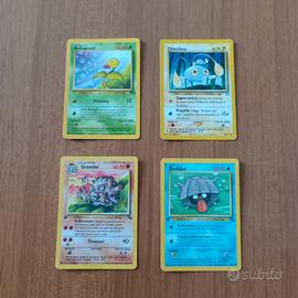 lotto 4 carte pokémon vintage - bellsprout / trave