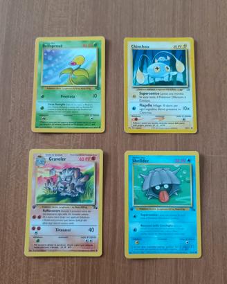 lotto 4 carte pokémon vintage - bellsprout / trave