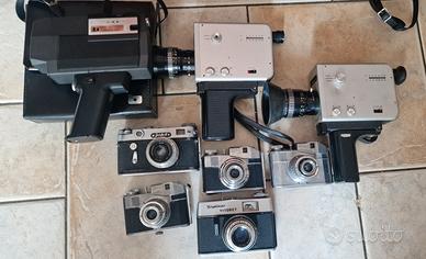 Varie fotocamere e cineprese Vintage