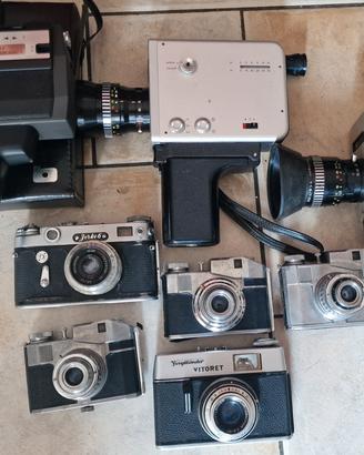 Varie fotocamere e cineprese Vintage