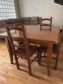tavolo legno massello +4sedie