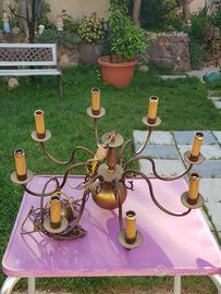 Coppia di lampadari Vintage in Ottone