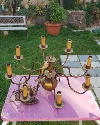 Coppia di lampadari Vintage in Ottone