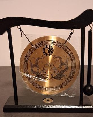 Gong meditazione con draghi e Yin e Yang in ottone