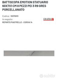 Battiscopa emotion statuario 60x7x1 cm 5 Cartoni