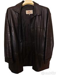 Cappotto in vera pelle marrone