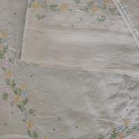 Vintage lenzuola matrimoniali lino ricamate 