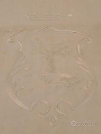 lenzuolo matrimoniale con  stemma