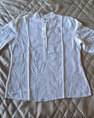 Camicia bianca in cotone taglia M