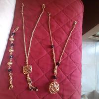 Collana e braccialetto oro e viola