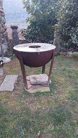 braciere e barbecue in acciaio e corten