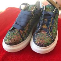 SCARPE ALEXANDER MCQUEEN N.38 SNEAKERS GLITTER -