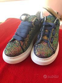 SCARPE ALEXANDER MCQUEEN N.38 SNEAKERS GLITTER -